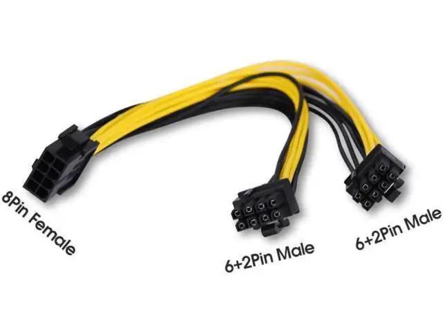 Alt view image 2 of 4 - 10 Pack 260mm PCIe 8Pin Female to 8Pin(6+2) Male GPU Power Extension Cables for Graphics Card Mining Motherboard