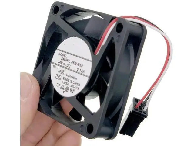 Alt view image 6 of 6 - 60x60x15mm System Cooling Fan for Fanuc 2406KL-05W-B59, DC24V 0.13A 3.12W 4600RPM 3-Wire
