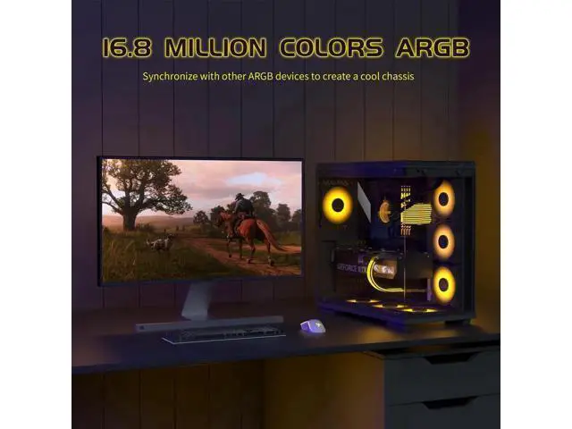Alt view image 4 of 7 - 24Pin ARGB PSU Extension Cable, 5V 3Pin Addressable RGB Motherboard Power Cord, Black Style for Black Themed PC Case Modding
