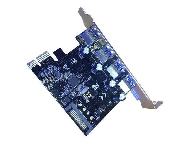 Alt view image 6 of 6 - PCI-E to 4-Port USB 3.0 Expansion Card, PCIe USB Hub Adapter with 15-Pin SATA Power Port