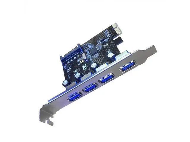 Alt view image 3 of 6 - PCI-E to 4-Port USB 3.0 Expansion Card, PCIe USB Hub Adapter with 15-Pin SATA Power Port