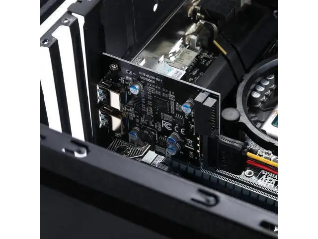 Alt view image 6 of 7 - PCI-E USB 3.2 Gen1 Expansion Card, 2×USB-A 5Gbps + 20Pin Front Header, SATA Power Supply