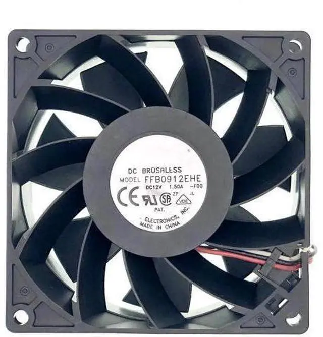 Main image of FFB0912EHE 92x92x38mm Brushless Cooling Fan, DC12V 1.50A 16.2W 5700RPM 3-Pin 3-Wire