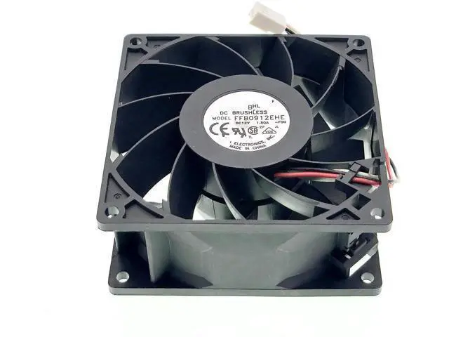 Alt view image 3 of 7 - FFB0912EHE 92x92x38mm Brushless Cooling Fan, DC12V 1.50A 16.2W 5700RPM 3-Pin 3-Wire