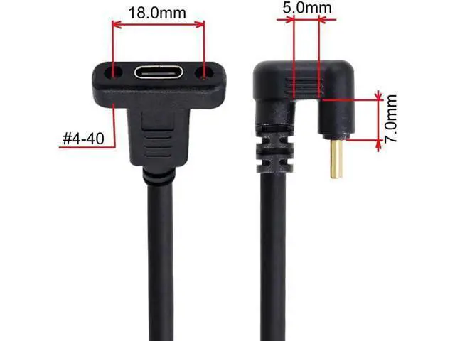 Alt view image 3 of 3 - 30cm 180° U-Shape USB-C Extension Cable, USB 3.1 Male to Female Back Angled Data Cord