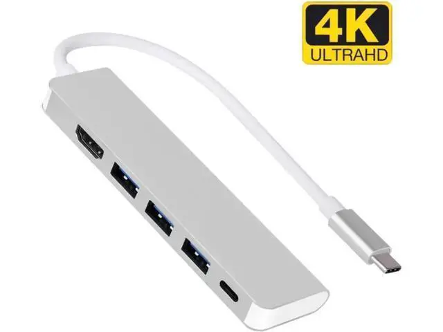 Alt view image 5 of 5 - Male to USB 3.0 Hub Adapter with 4K HDMI Output, 5Gbps High-Speed Data Transfer Multiport Connector for USB-A Devices