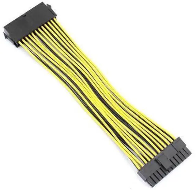Main image of 2-Pack 20cm 18AWG ATX 24Pin (20+4Pin) Splitter Extension Cables, Motherboard Power Adapter Cords for BTC Mining Rig