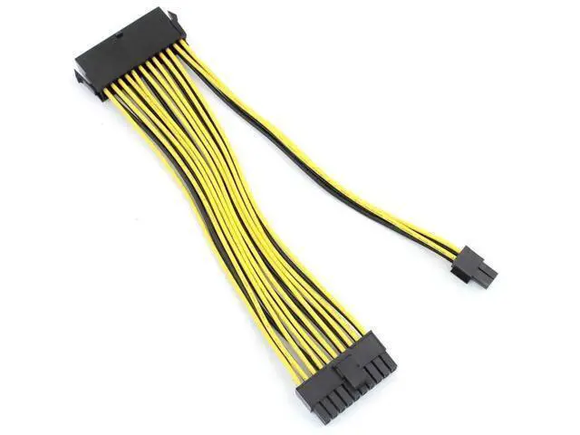 Alt view image 2 of 6 - 2-Pack 20cm 18AWG ATX 24Pin (20+4Pin) Splitter Extension Cables, Motherboard Power Adapter Cords for BTC Mining Rig