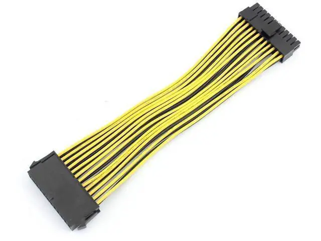 Alt view image 3 of 6 - 2-Pack 20cm 18AWG ATX 24Pin (20+4Pin) Splitter Extension Cables, Motherboard Power Adapter Cords for BTC Mining Rig