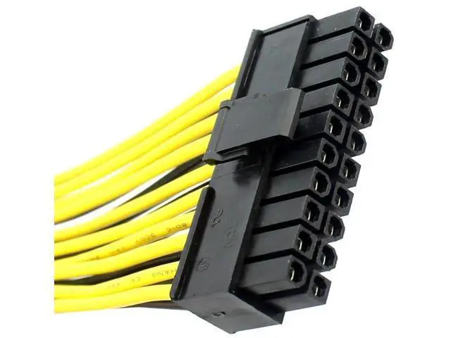 Alt view image 4 of 6 - 2-Pack 20cm 18AWG ATX 24Pin (20+4Pin) Splitter Extension Cables, Motherboard Power Adapter Cords for BTC Mining Rig