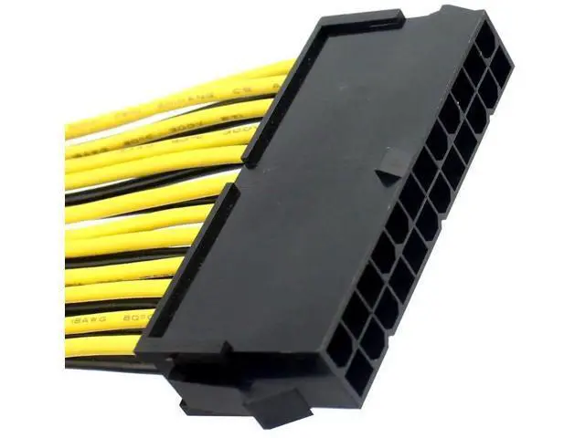 Alt view image 6 of 6 - 2-Pack 20cm 18AWG ATX 24Pin (20+4Pin) Splitter Extension Cables, Motherboard Power Adapter Cords for BTC Mining Rig