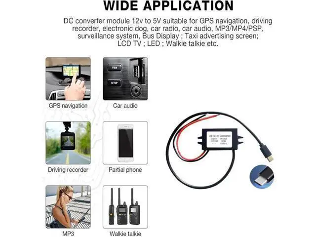 Alt view image 2 of 5 - 12V 24V to 5V 3A 15W DC-DC Step Down Converter Type-C Power Module for Mobile Phones