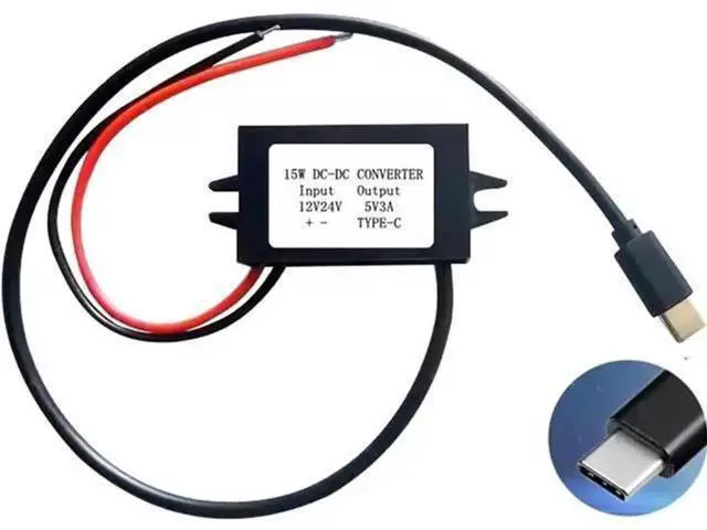 Alt view image 4 of 5 - 12V 24V to 5V 3A 15W DC-DC Step Down Converter Type-C Power Module for Mobile Phones