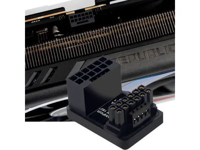 Alt view image 2 of 7 - U-Shaped Back Bend 12VHPWR Power Adapter, ATX3.0 PCIe 5.0 12+4Pin to 16Pin Up Angled Connector, Compatible with RTX 4080, 5090Ti Graphics Cards