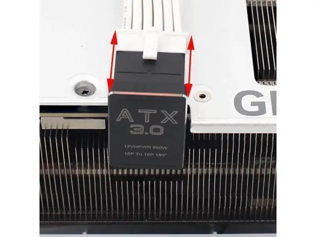 Alt view image 4 of 7 - U-Shaped Back Bend 12VHPWR Power Adapter, ATX3.0 PCIe 5.0 12+4Pin to 16Pin Up Angled Connector, Compatible with RTX 4080, 5090Ti Graphics Cards