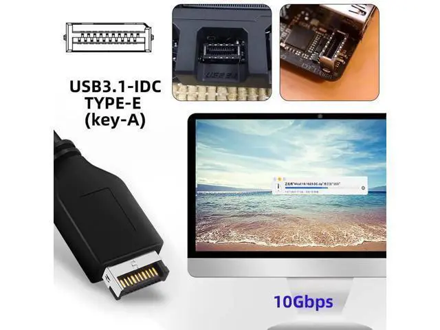 Alt view image 5 of 7 - PCI-E to USB 3.1 Type-E & USB 2.0 Front Panel Adapter Card, 10Gbps+480Mbps Motherboard Expansion Card