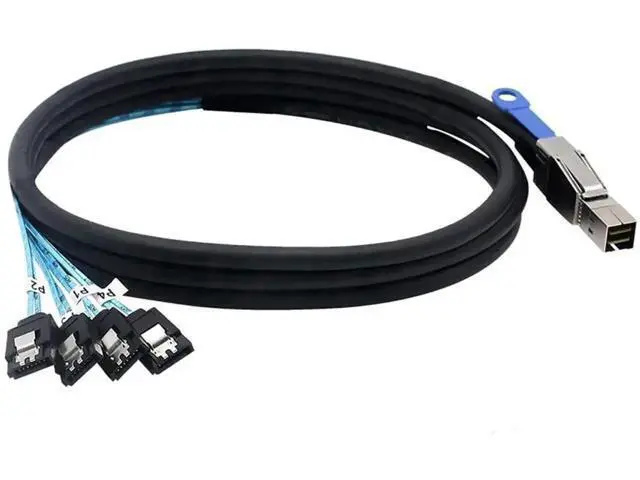 Alt view image 3 of 5 - 0.5m Mini SAS HD SFF-8644 to 4 SATA 7-Pin Cable, 6Gbps Server Drive Cord with IC, 28AWG Copper
