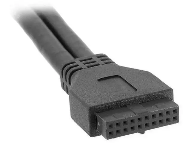 Alt view image 4 of 7 - 3.5" Floppy Bay 19/20Pin USB 3.0 Header 1 to 2 Port Extension Cable, Motherboard Front Panel Hub Adapter for PC