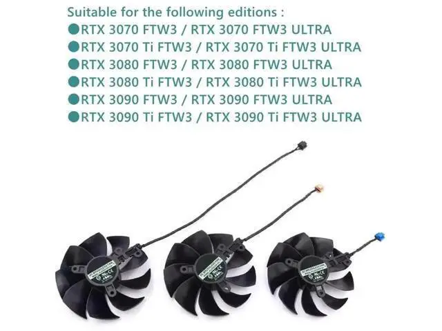 Alt view image 7 of 7 - 87MM PLD09220S12H GPU Cooling Fan, 4-Pin PWM Replacement for EVGA GeForce RTX 3070 3080 Ti 3090 FTW3 Ultra Gaming