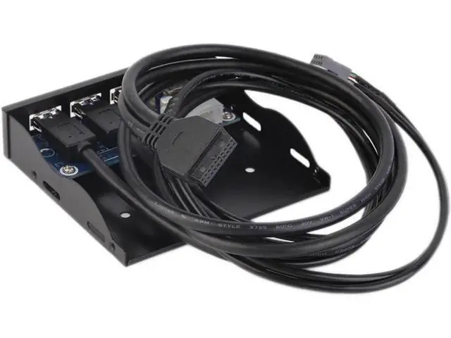 Alt view image 2 of 7 - 3.5 Inch Floppy Bay PC Front Panel 4-Port USB Hub Splitter, 2 USB3.0 + 2 USB2.0 Multi Interface Expansion for Desktop Chassis