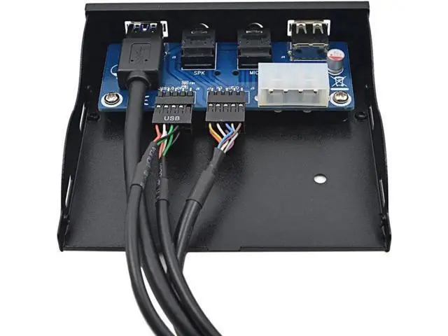 Alt view image 6 of 7 - 3.5 Inch Floppy Bay PC Front Panel 4-Port USB Hub Splitter, 2 USB3.0 + 2 USB2.0 Multi Interface Expansion for Desktop Chassis