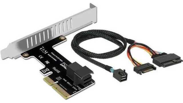 Main image of PCIe X4 to U.2 NVMe SSD Expansion Card Kit, PCI Express to SFF-8643 Mini SAS Adapter Card with 1.64FT SFF-8643 to SFF-8639 Cable, Compatible with Intel SSD 750, P3600, P3700 U.2 Drives