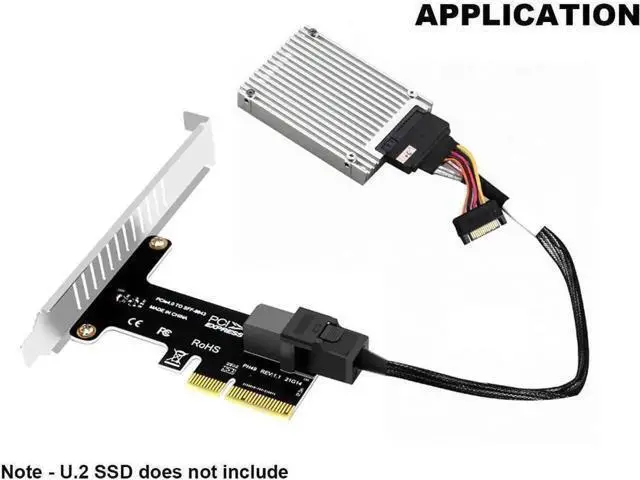Alt view image 2 of 6 - PCIe X4 to U.2 NVMe SSD Expansion Card Kit, PCI Express to SFF-8643 Mini SAS Adapter Card with 1.64FT SFF-8643 to SFF-8639 Cable, Compatible with Intel SSD 750, P3600, P3700 U.2 Drives