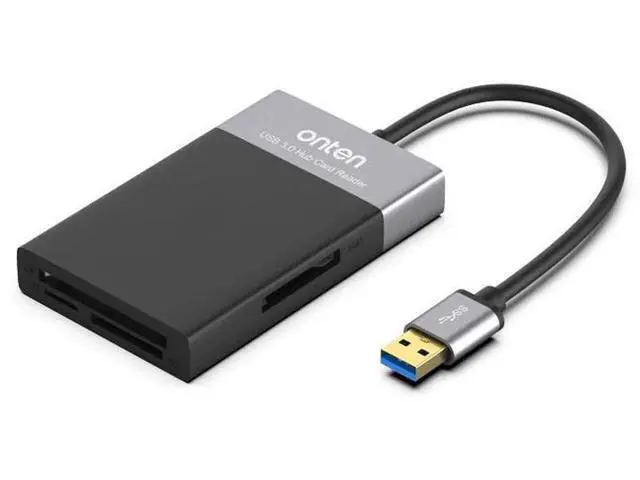 Alt view image 2 of 7 - White 6-in-1 USB 3.0 OTG Hub Multi Card Reader, High Speed Memory Card Adapter Supports SD TF CF XQD Cards for Cameras Laptops