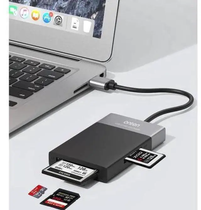 Main image of White 6-in-1 USB 3.0 OTG Hub Multi Card Reader, High Speed Memory Card Adapter Supports SD TF CF XQD Cards for Cameras Laptops