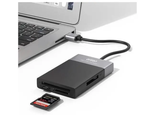 Alt view image 7 of 7 - White 6-in-1 USB 3.0 OTG Hub Multi Card Reader, High Speed Memory Card Adapter Supports SD TF CF XQD Cards for Cameras Laptops