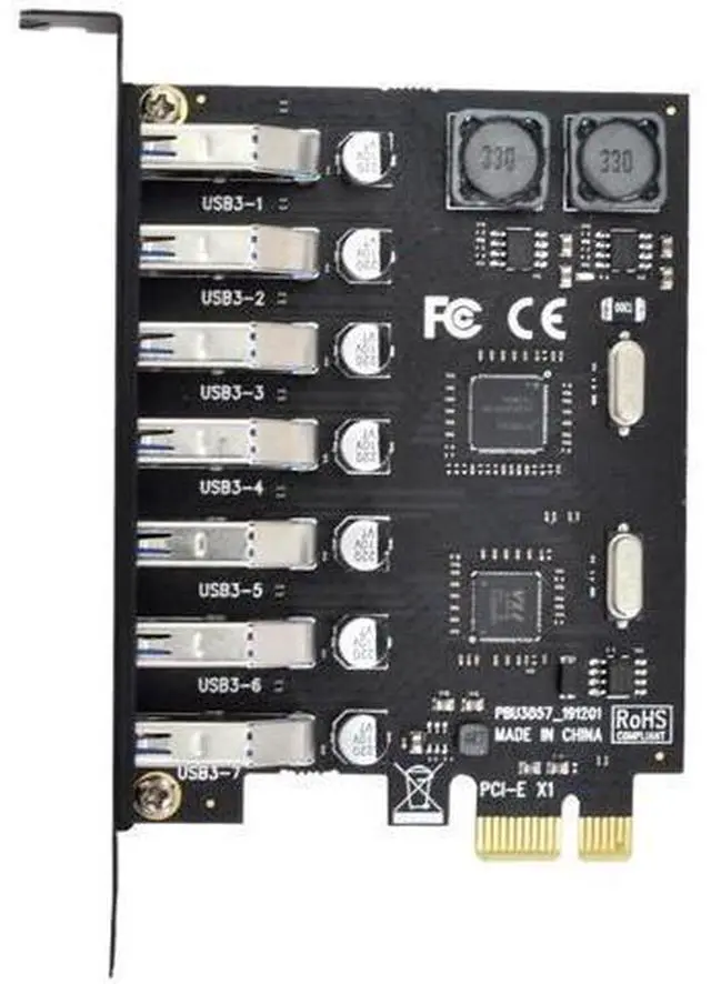 Main image of 7-Port PCI-E to USB 3.0 Expansion Card, PCI Express USB Hub Adapter 5Gbps High Speed for Desktop Motherboard