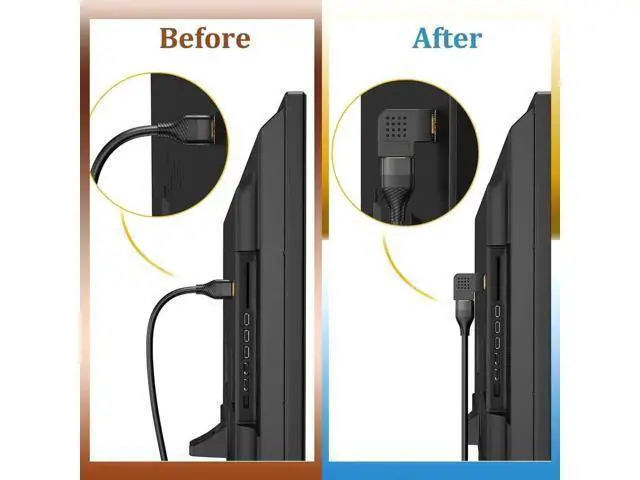 Alt view image 7 of 7 - 6 Pack 90°/270° Angled HDMI 2.0 Male to Female Adapters, Left/Right/Up/Down Direction Gold-Plated Connectors Support 4K 3D