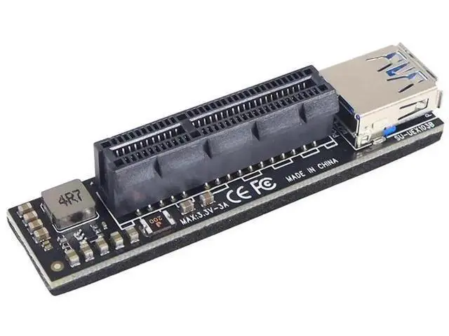 Alt view image 4 of 6 - PCIe X1 to X4 Riser Card, USB 3.0 & SATA Expansion Adapter Card