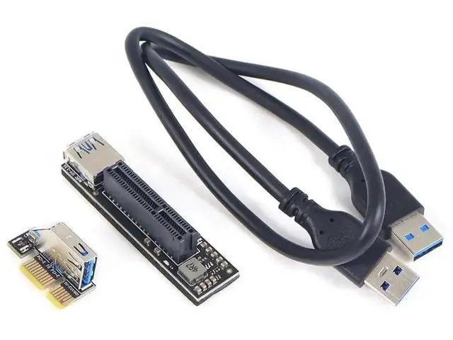 Alt view image 6 of 6 - PCIe X1 to X4 Riser Card, USB 3.0 & SATA Expansion Adapter Card