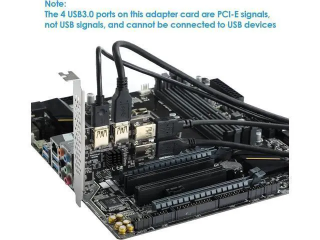 Alt view image 5 of 7 - PCIe 1 to 4 Riser Card, PCI-E 1X to 4 Ports USB 3.0 Adapter Multiplier for Bitcoin Mining GPU