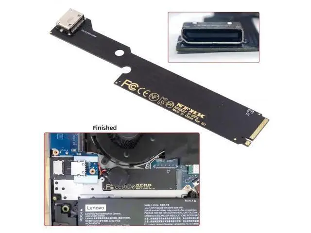 Alt view image 4 of 7 - PCIe 4.0 M.2 M-Key to OCuLink SFF-8612 Host Adapter, Matches SFF-8611 Cable for 2022-2023 ThinkBook 16+, Supports External eGPU and NVMe SSD