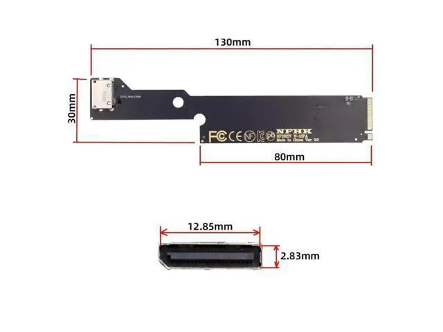 Alt view image 5 of 7 - PCIe 4.0 M.2 M-Key to OCuLink SFF-8612 Host Adapter, Matches SFF-8611 Cable for 2022-2023 ThinkBook 16+, Supports External eGPU and NVMe SSD