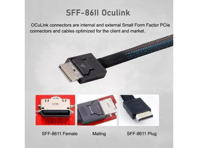 Alt view image 6 of 7 - PCIe 4.0 M.2 M-Key to OCuLink SFF-8612 Host Adapter, Matches SFF-8611 Cable for 2022-2023 ThinkBook 16+, Supports External eGPU and NVMe SSD
