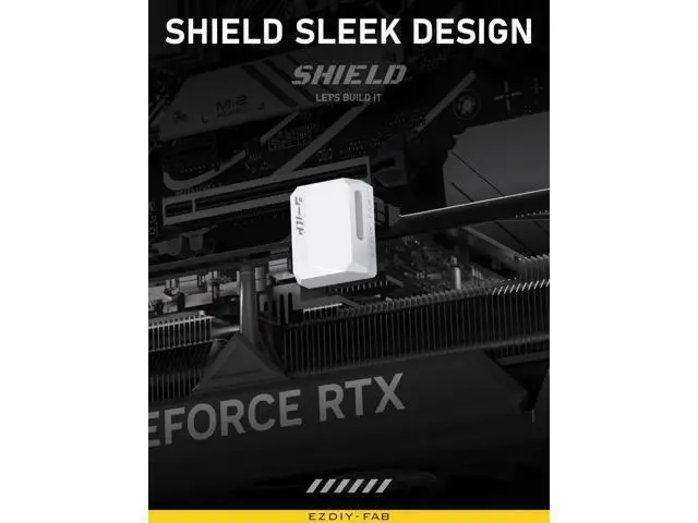 Alt view image 6 of 7 - PCIe 5.1 180 Degree 600W 12VHPWR Adapter, 12+4Pin 12V-2x6 GPU Power Connector, White RVS Type 1 Pack for RTX 3090Ti 4070Ti 4080 4090 Graphics Card