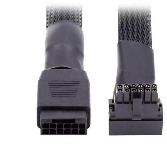 Main image of 17cm Down Angled 90 Degree 12VHPWR Extension Cable, ATX3.0 PCIe 5.0 16Pin(12+4) Male to Female Modular Power Cord, Compatible with RTX 3080 3090Ti Graphics Cards