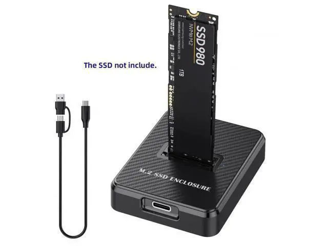 Alt view image 2 of 7 - USB 3.0 Type-C to M.2 NVMe SATA SSD Enclosure, Vertical PCBA Case M-Key NGFF Docking Box with RTL9210B Chip