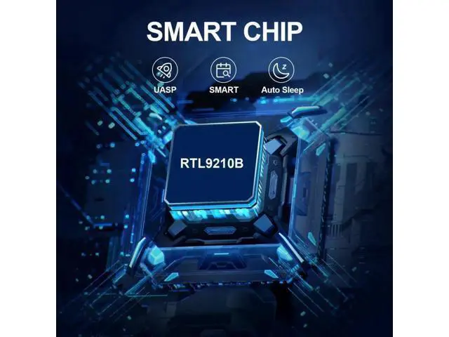Alt view image 7 of 7 - USB 3.0 Type-C to M.2 NVMe SATA SSD Enclosure, Vertical PCBA Case M-Key NGFF Docking Box with RTL9210B Chip