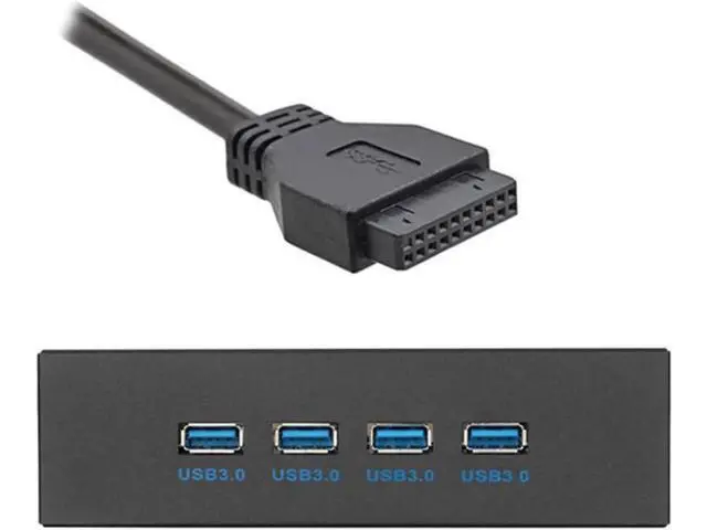 Alt view image 3 of 3 - 5.25 Inch CD-ROM Bay 4-Port USB 3.0 Front Panel Hub, Internal Expansion Dock with 20Pin Motherboard Header Cable for Desktop PC Case