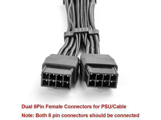 Alt view image 5 of 6 - Type B 90 Degree Right Angle 12VHPWR GPU Power Adapter Cable, PCIe 5.0 16Pin(12+4) Male to Dual 8Pin Female Extender, 16AWG High Current Wire, Compatible with RTX 3090Ti/4070Ti/4080/4090 Graphics Card