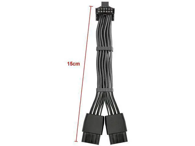 Alt view image 6 of 6 - Type B 90 Degree Right Angle 12VHPWR GPU Power Adapter Cable, PCIe 5.0 16Pin(12+4) Male to Dual 8Pin Female Extender, 16AWG High Current Wire, Compatible with RTX 3090Ti/4070Ti/4080/4090 Graphics Card