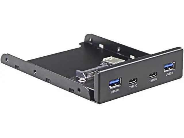 Alt view image 2 of 4 - 3.5 Inch Floppy Bay 4-Port USB Hub, Dual 5Gbps USB 3.1 Type-C + Dual USB 3.0 Type-A Front Panel Adapter, 19Pin USB 3.0 Header Splitter for Desktop PC Chassis