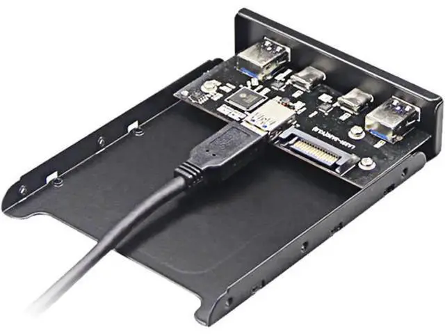 Alt view image 3 of 4 - 3.5 Inch Floppy Bay 4-Port USB Hub, Dual 5Gbps USB 3.1 Type-C + Dual USB 3.0 Type-A Front Panel Adapter, 19Pin USB 3.0 Header Splitter for Desktop PC Chassis