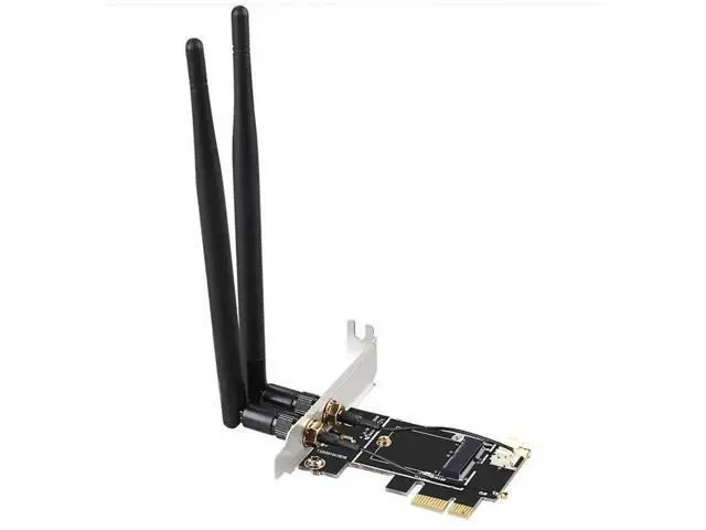 Alt view image 2 of 6 - M.2 to PCIe 1X Desktop WiFi Adapter Card with Bluetooth Cable, Compatible with AX210 AX200 AC9260 8265 8260 7265 7260 1535 QCNFA344