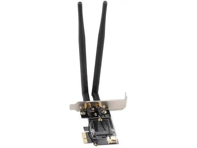 Alt view image 5 of 6 - M.2 to PCIe 1X Desktop WiFi Adapter Card with Bluetooth Cable, Compatible with AX210 AX200 AC9260 8265 8260 7265 7260 1535 QCNFA344