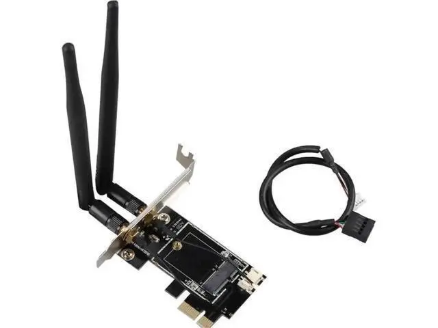 Alt view image 6 of 6 - M.2 to PCIe 1X Desktop WiFi Adapter Card with Bluetooth Cable, Compatible with AX210 AX200 AC9260 8265 8260 7265 7260 1535 QCNFA344